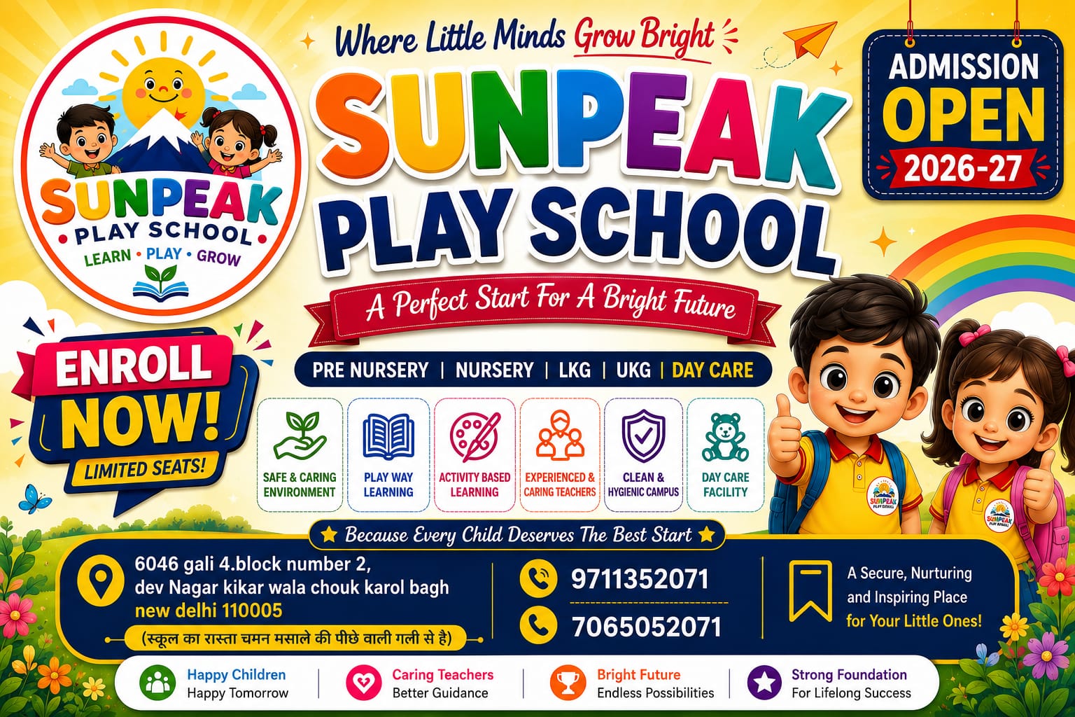 Sunpeak Play School Admissions 2026-27